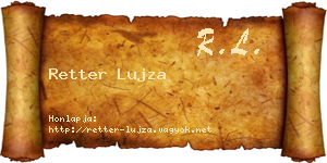 Retter Lujza névjegykártya